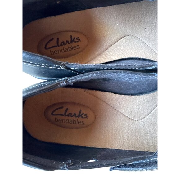 Clarks Bendables Brown Leather Comfort Mary Jane Flats Women's Size 9W Walking - Picture 5 of 10